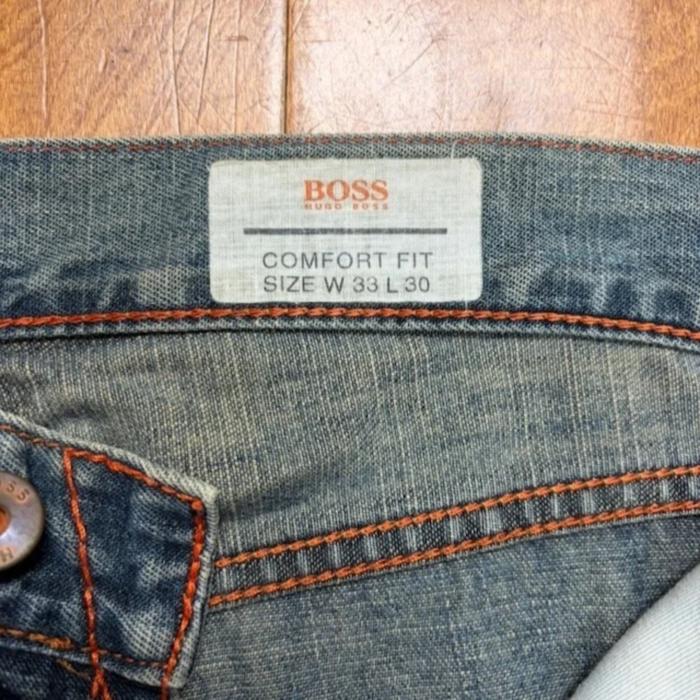 Boss Hugo Boss Selvedge Denim Jeans Comfort Fit Faded Mens Size 33 Designer
